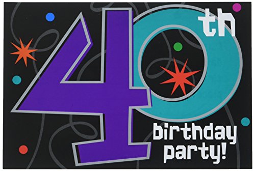 The-Party-Continues-40th-Birthday-Party-Invitations-8-Pieces-Made-from-Paper-4-14-x-6-14-by-Amscan