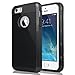 ULAK iPhone SE Case, iPhone 5S Case, iPhone 5 Case,Slim Fit Dual Layer Protection Case Shock Absorbing Hard Rugged Ultra Protective Back Rubber Cover with Impact Protection (Black)
