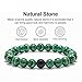 Natural Stone Beads Bracelet, 8mm Natural Malachite Stones and Black Matte AgateBeads Bracelet, Men Women Stress Relief Yoga Beads Elastic Bracelet Energy Stone Gemstone Beads Bracelet ( 2 Pack)
