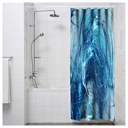 MuaToo Shower Curtain abstract colour backdrop wallpaper on white background Art Print Polyester Fabric Bathroom Decor Sets with Hooks 72 x 84 Inches, Blue