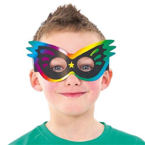 Scratch Art Masks for Kids, Northbear DIY Magic Rainbow Scratch Paper Animal Masks Scratchboard Painting Crafts Set to Decorate, Arts & Crafts Activities (27PCS)