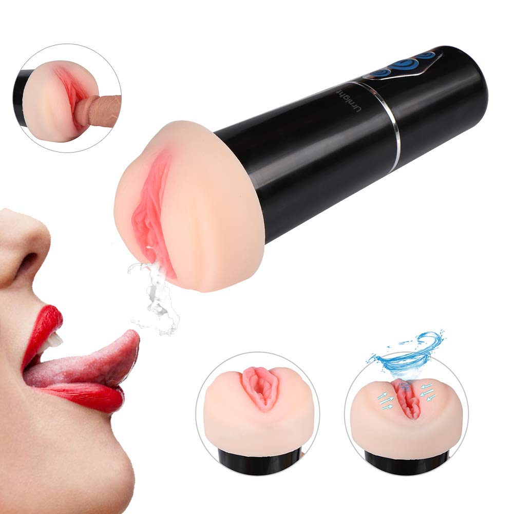 Masajeador para hombre, 5 tipos de succión, 10 tipos de vibración, canal de masaje, largo gato de bolsillo