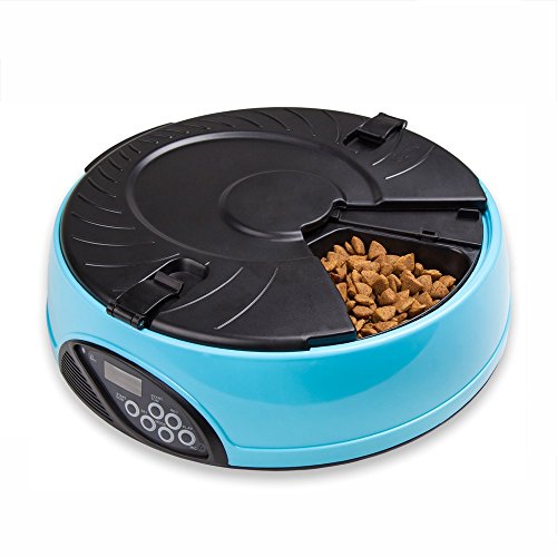 Chuangju Automatic Pet Feeder 6 Meals Programmable Timer Pet Cat