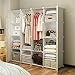 KOUSI Portable Closet Wardrobe Closets Clothes Wardrobe Bedroom Armoire Storage Organizer with Doors, Capacious & Sturdy, 10 Cubes 2 Hanging Clothes