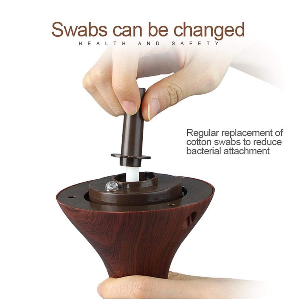 Zimrio Diffuseur ultrasonique d\'huile Essentielle d\'humidificateur de Grain en Bois de veilleuse de Nuit de 7 Couleurs Humidificateurs