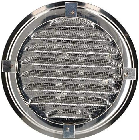 KOTARBAU - Round Ventilation Grille - 130 mm - Stainless Steel - Exhaust Grille with Screw Mount, Insect Protection, Airflow, Louvered - Image 4