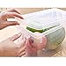 MineDecor Plastic Storage Containers Square Handle Food Storage Organizer Boxes with Lids for Refrigerator Fridge Cabinet Desk (Set of 4 Pack, Large Organizer Bins)