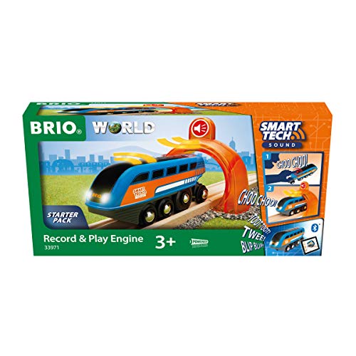 BRIO World 33971 Smart Tech Sound Lok mit Aufnahmefunktion - Elektrischer Zug mit Tunnel - Interaktives Spielzeug empfohlen ab 3 Jahren
