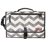 Skip Hop Baby Pronto Portable Changing Station with Cushioned Changing Mat and Wipes Case, 3 Pockets, Chevron