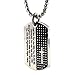 HZMAN Stainless Steel Men's Carved Cross and Lord's Prayer Dog Tag Pendant Necklace Gold & Silver