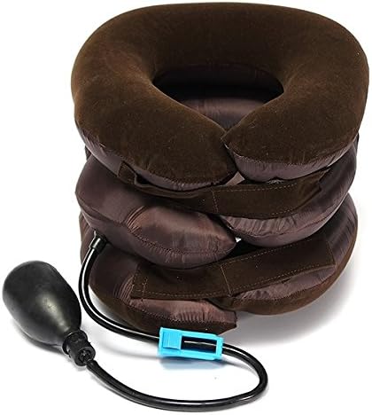 Cervical Neck Traction Device – Doctors Recommended Best Inflatable Cervical Traction Unit – Effective &amp; Instant Relief From Chronic Neck And Shoulder Pain – Adjustable Air Pillow With 3 Layer Collar