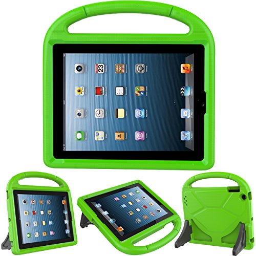 Kids Case for iPad 2 3 4 - TIRIN Shock Proof Convertible Handle Light Weight Durable Super Protective Stand Cover for iPad 4, iPad 3 & iPad 2 2nd 3rd 4th Generation Tablet,Green