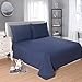 Lullabi Premium Collection 100% Ultra Soft, Double-side Brushed Finish, Microfiber Bed Sheets Set - Fitted, Flat sheet, Pillowcases, Wrinkle, Fade, Stain Resistant (Navy Blue, Queen Size)