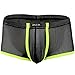FEESHOW Men's Soft Sheer Mesh Boxer Briefs Shorts Underwear Lingerie Panties (Black, M)
