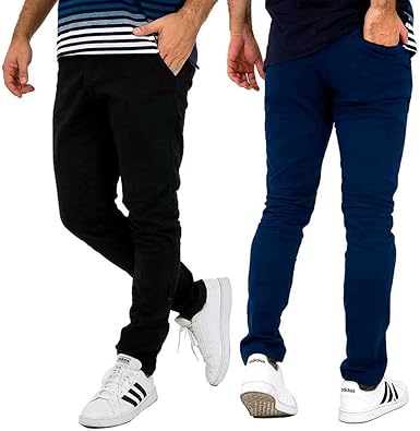 calça sarja preta masculina slim