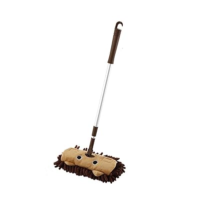 ShiningLove Toy Kids Stretchable Floor Cleaning Tools Mop Broom Dustpan Play-House Toys Gift Brown mop