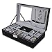 SONGMICS Black Jewelry Box, 8-Slot Watch Organizer, Storage Case with Lock and Mirror UJWB41B