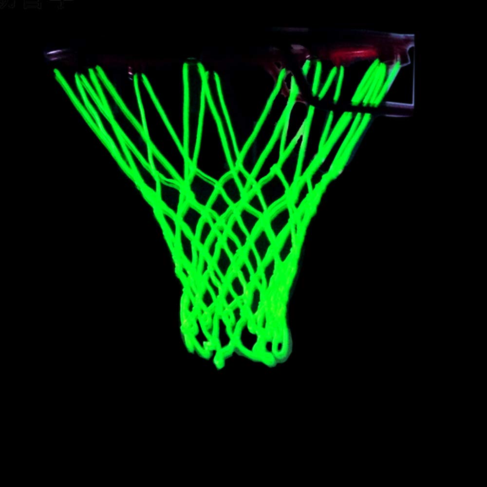 MABALAR Glow in The Dark Basketball Net - Outdoor Net and Basketball Hoop Accessories, Standard Regulation Size for Outside Basketball Rims, Kids Backboard and Rim (Yellow)