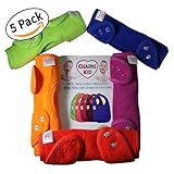 BEST Baby Bibs Waterproof with Snaps for Girls & Boys (5 Pack) - Waterproof Teething Dribble Baby Bibs Set - Perfect For Baby Gifts Basket NewBorn By CHARIS KID