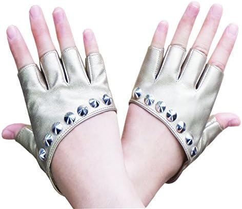 Gauss Kevin RGold Sexy Vintage Floral Summer Short Lace Gloves UV Protection Fingerless Gloves Wrist Length Prom Party Driving Wedding Gloves,Golden,One Size