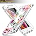LUHOURI Compatible with iPhone 8 Case, iPhone 7 Case with Screen Protector, Girls Women Floral Heavy Duty Protective Hard Case with Slim Soft TPU Bumper Cover Phone Case Clear