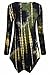 Sixother Womens Tie Dye Tunics Long Sleeve Hankerchief Hemline Tops Fall Shirts Army Green