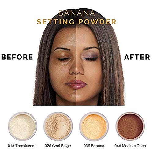 PHOERA Face Powder, Funfunman Loose Face Powder Translucent Smooth Setting Foundation Makeup, Lightweight, Long Lasting,1.02 Oz (#02 Cool Beige)