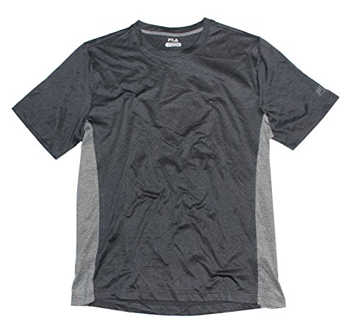 Fila Men's Perfomance Tee (Medium, Heather Black/Grey)