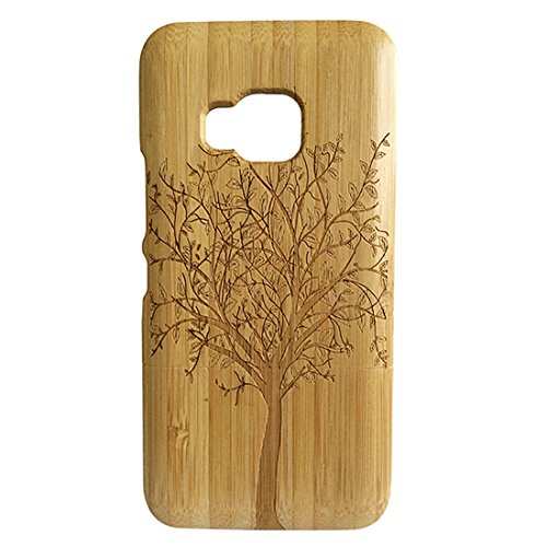 Handcrafted Bamboo Shell 100% Natural Bamboo Case Laser Engraving Trees HTC One M9 Bamboo Cover Skin for HTC One M9 Bamboo Cases Skins Covers