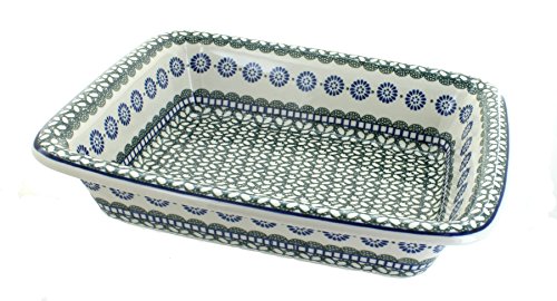 Click Here to See More Images Blue Rose Polish Pottery Maia Medium Rectangular Baker