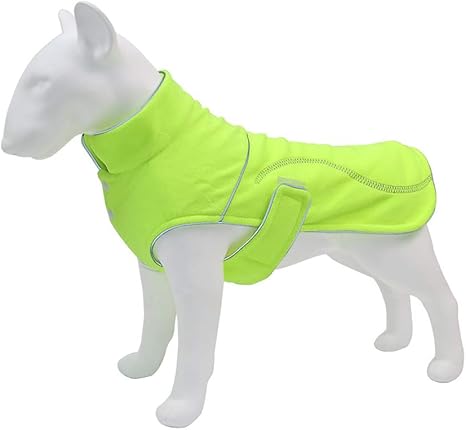 Amazon Co Jp ペットコート 秋と冬の防寒用フリース犬服防寒小中型犬または大型犬のジャケットに適しています反射ストライプ付き 安全で暖かい 安全ベルト穴付き グリーン Xxxxl ペット用品