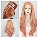SAPPHIREWIGS Peach Pink Color Natural Wavy Women Wedding Hair Present Beauty Blogger Daily Makeup Natural Hairline 24'' Synthetic Lace Front Wigs