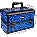 SHANY Premier Fantasy Professional Makeup Train Case Cosmetic Box Portable Makeup Case Organizer Jewelry storage with Locks, 3 Trays,Makeup Brush Holder and Cosmetics Mirror - Divine Blue
