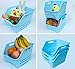 Honla Set of 3 Scoop Stackable Plastic Storage Baskets/Stacking Bins Organizer with Handles,Blue