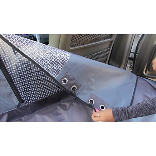 Car Seat Cover for Dogs by Drive Auto Products - Best Pet Hammock for Car, Thick Canvas & Heavy Duty Clear Viewing Window - Waterproof Protection is Nonslip and Fits Almost Any Vehicle, Universal
