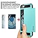 Vofolen Sliding Cover for iPhone 6S Plus iPhone 6 Plus Case Wallet Card Holder Dual Layer Protective Hard Shell Tough Bumper Armor Scratch-Proof Hybrid Cover for iPhone 6 Plus 6S Plus - Sky Blue
