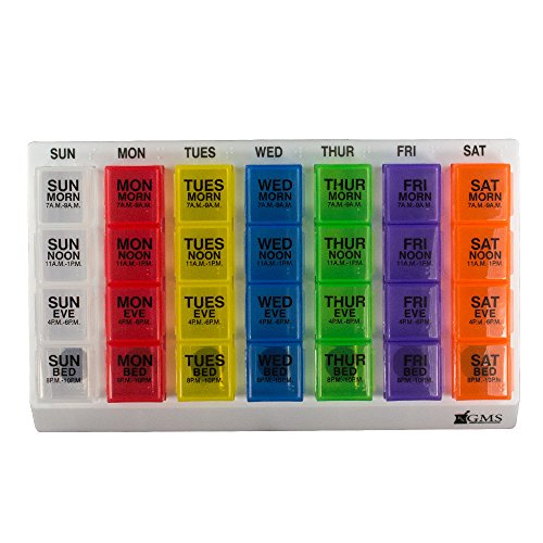 Gms 7 day pill organizer tray with removable daily pill…