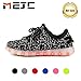 -MEJC- UNISEX WOMEN'S MEN'S KID'S LED shoes Light up Knit Fashion Sneaker-38 M EU / 7.5 B(M) US Women / 6 D(M) US Men-BLACK