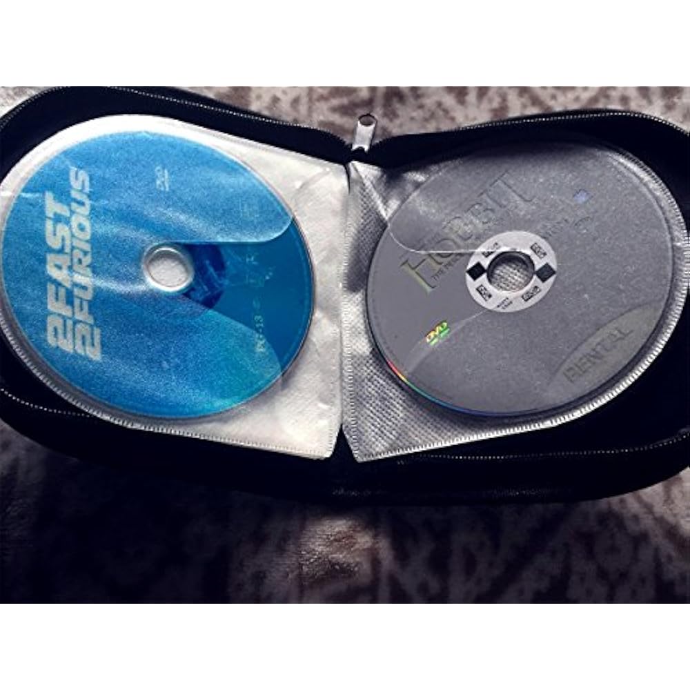 Nylon Zippered CD/DVD Wallet/Storage Case, Portable 12 Disc Bag, For