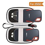 Holds 2 SSD Hard Drive Case Fits SanDisk 1TB/2TB/250GB/500GB Extreme Portable External SSD - SDSSDE60-G25