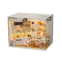 CUTEBEE Dollhouse Miniature with Furniture, DIY Dollhouse Kit Plus Dust Proof and Music Movement, 1:24 Scale Creative Room Idea(Cake Diary)