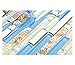 TST Glass Inner Conch Tile Beach Style Blue Cream White Brushed Steel Art Mosaic Kitchen Backsplash Bath Decor TSTNB06 (1 Sample [4'' x 12''])