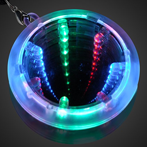 FlashingBlinkyLights Deluxe Light Up Infinity Tunnel LED Necklaces (Party Set of 12)