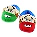 Super Mario Brothers Boys Plush Slippers (Small / 11-12, Mario Luigi Blue)
