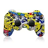 ISHAKO Double Shock PS3 Controller Wireless Bluetooth 6-Axis Gamepad Remote for Playstation 3 with Charge Cable (Colorful)