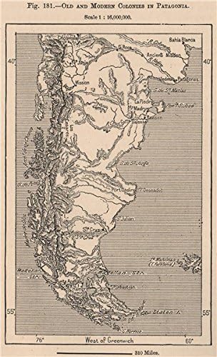 Amazon Com Antiguos Y Modernos Colonias En Patagonia La Argentina Chile 1885 Old Map Antique Map Mapa Clasico Mapas Impresos De America Del Sur Home Kitchen