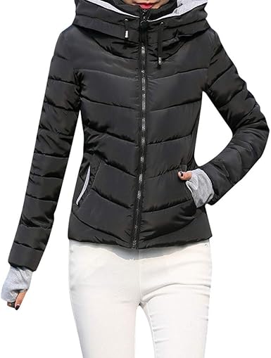 ladies short black padded jacket