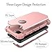Lokass Case for Google Pixel 2 Three Layer Heavy Duty Hybrid Protection Shockproof Impact Defender Plastic Rubber Silicone Case Fit for Pixel 2, Rose Gold