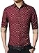 Neleus Men's Long Sleeve Button Down Casual Shirts,501# Burgundy & Red (Skull),L