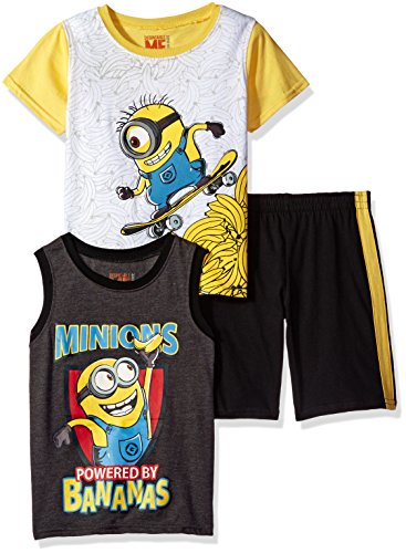 Universal toddler boys  3 piece minions tank, tee and s…